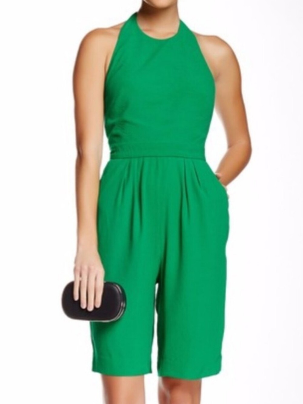 Halter Green Jumpsuit CeCe by Cynthia Steffens Sz 12